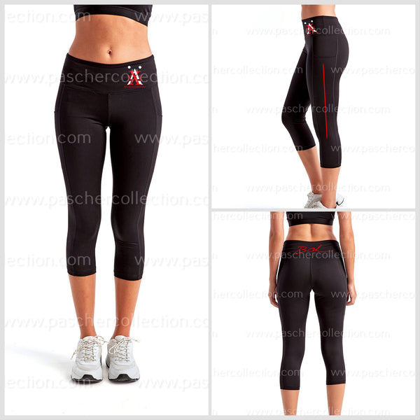 LEGACY 3/4 Length Leggings Left Red & White - Adult