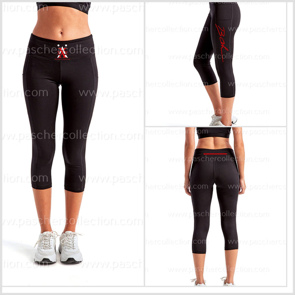 LEGACY 3/4 Length Leggings Center Red & White - Youth