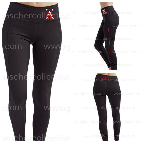 LEGACY Full Length Leggings Left Red & White - Youth